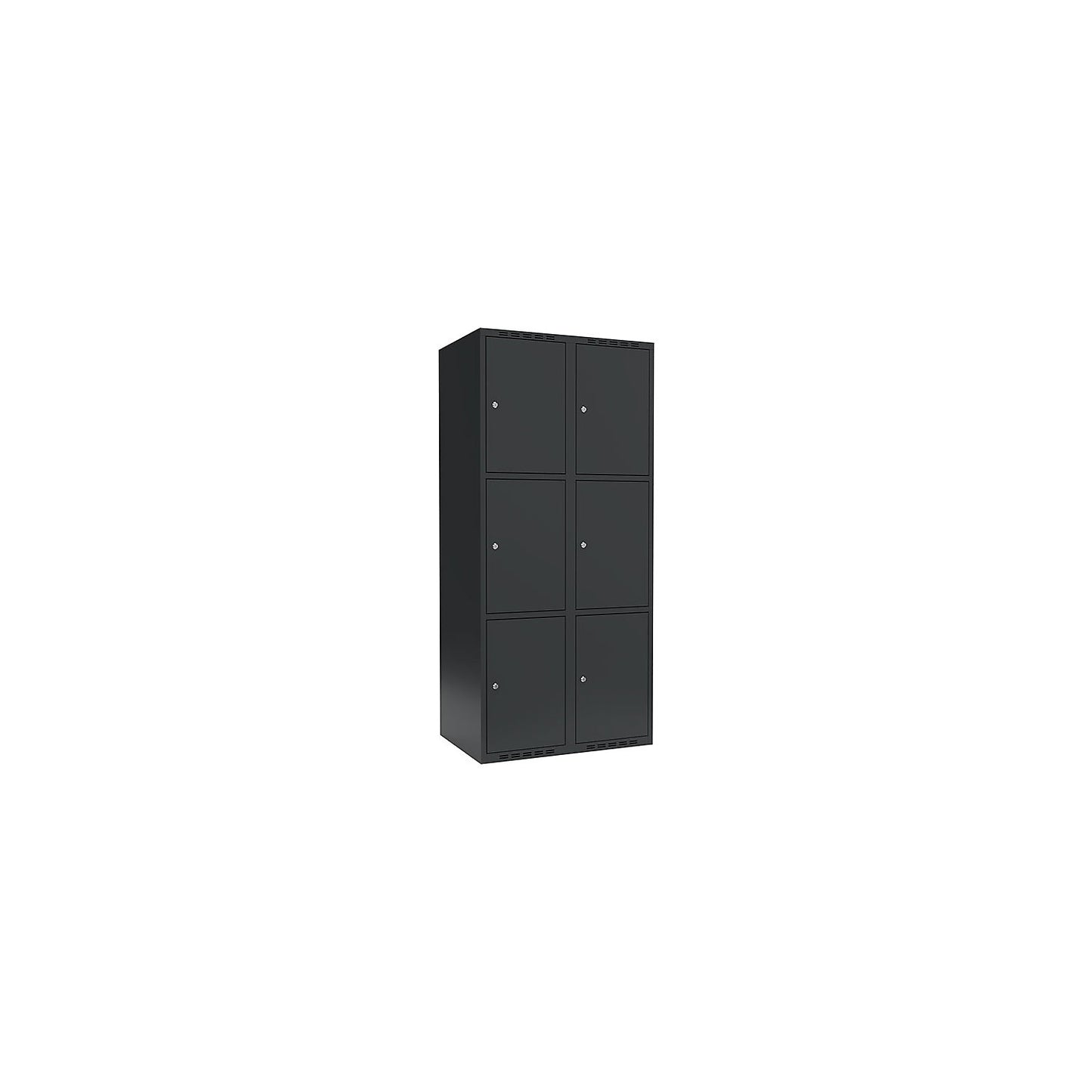 Fydor 3-fold compartment locker, 2 compartments, charcoal, W 800 mm, 2 compartments, flat roof shape, cylinder lock.