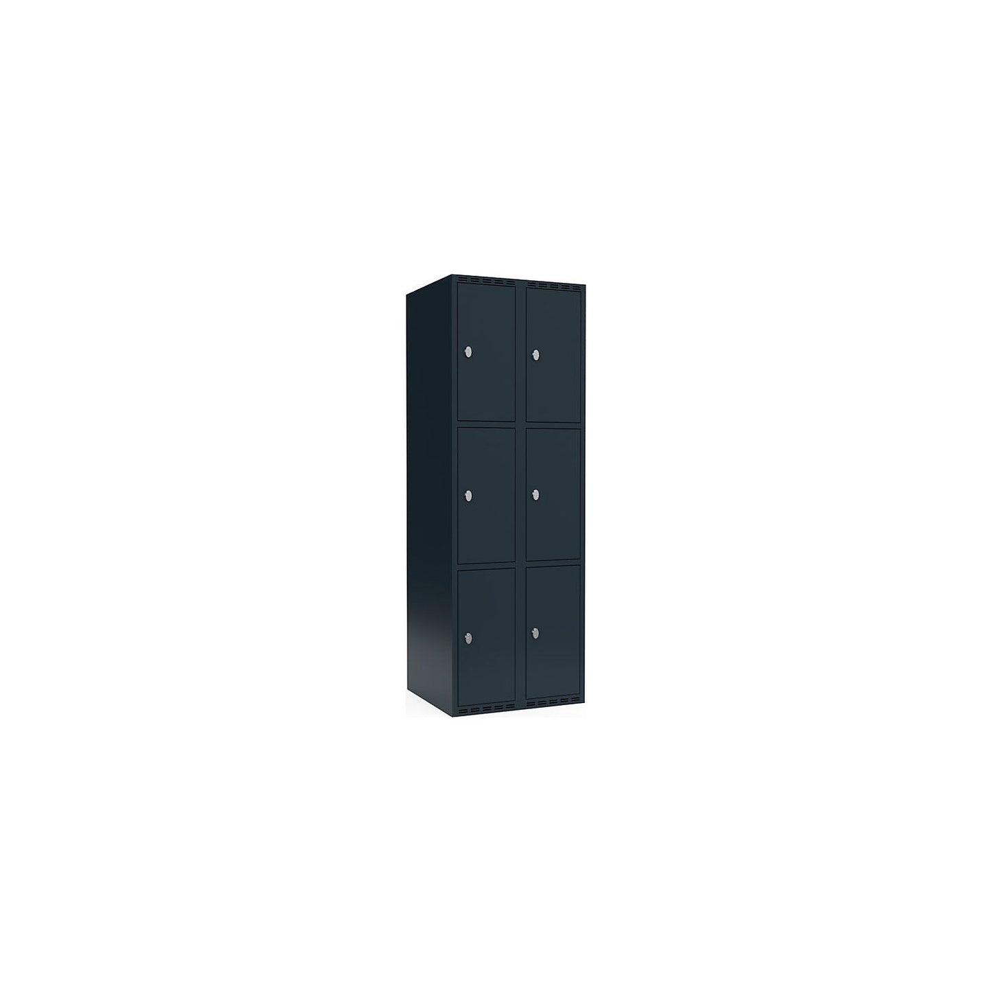 Fydor 3-fold compartment locker, 2 compartments, charcoal, W 600 mm, 2 compartments, flat roof shape, padlock.