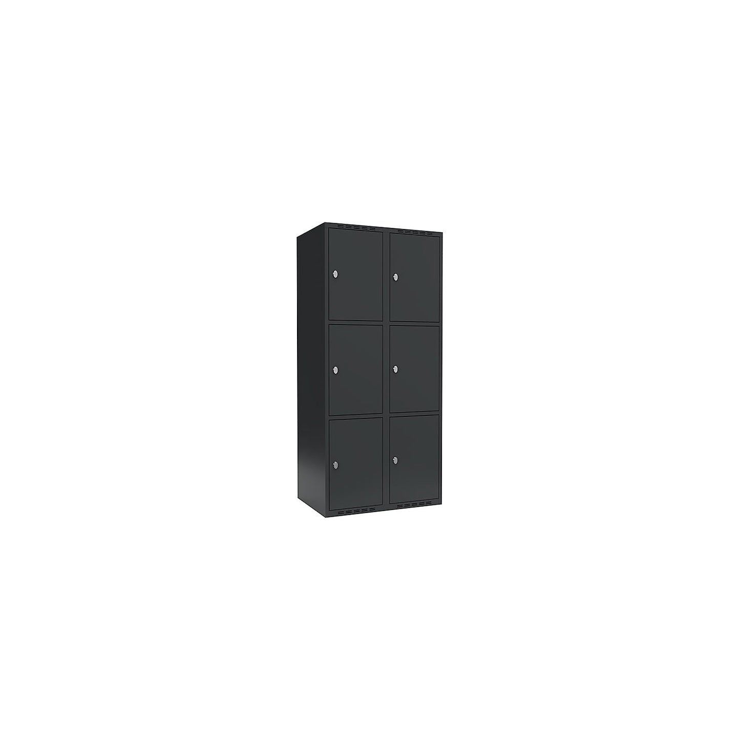 Fydor 3-fold compartment locker, 2 compartments, charcoal, W 800 mm, 2 compartments, flat roof shape, padlock.