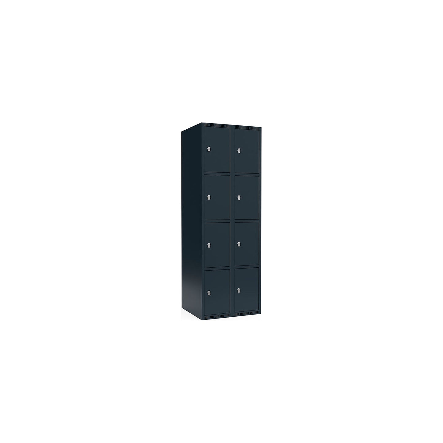 Fydor 4-fold compartment locker, 2 compartments, charcoal, W 600 mm, 2 compartments, flat roof shape, padlock.