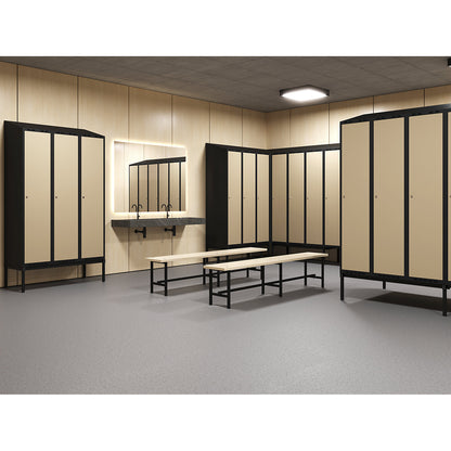 High base frame for Fydor locker series, black, width 800 mm.