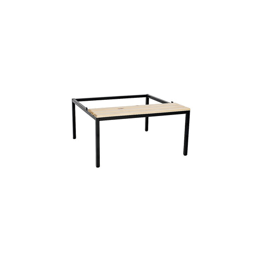 Base frame with bench for Fydor locker series, black / pine, width 800 mm.