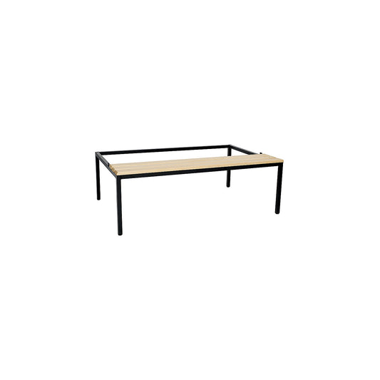 Base frame with bench for Fydor locker series, black / pine, width 1200 mm.