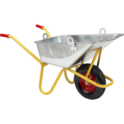 BC 1100 heavy duty wheelbarrow, pneumatic tyres with lifting eyelets, LxW 1310 x 605 mm.