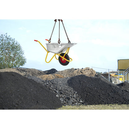 BC 1100 heavy duty wheelbarrow, pneumatic tyres with lifting eyelets, LxW 1310 x 605 mm.