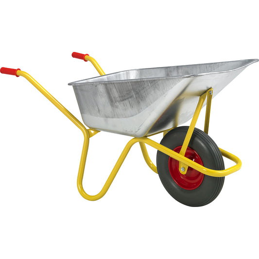 BC 1100 heavy duty wheelbarrow, puncture proof tyres, LxW 1310 x 600 mm.