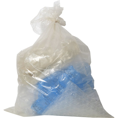 Waste sacks, 100% PCR LDPE, 120 l, 52 µm, WxL 700 x 1100 mm, pack of 250, transparent.