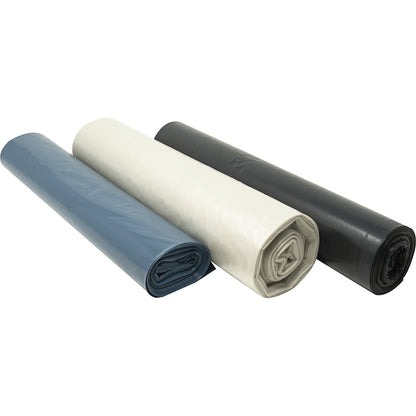 Waste sacks, 100% PCR LDPE, 120 l, 52 µm, WxL 700 x 1100 mm, pack of 250, transparent.