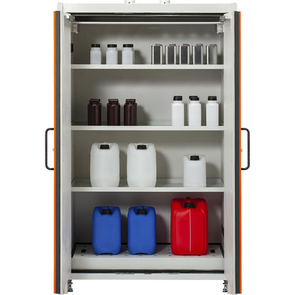 Fire resistant hazardous goods storage cupboard type 90 PROline, base sump 33 l, HxWxD 1950 x 1200 x 600 mm.
