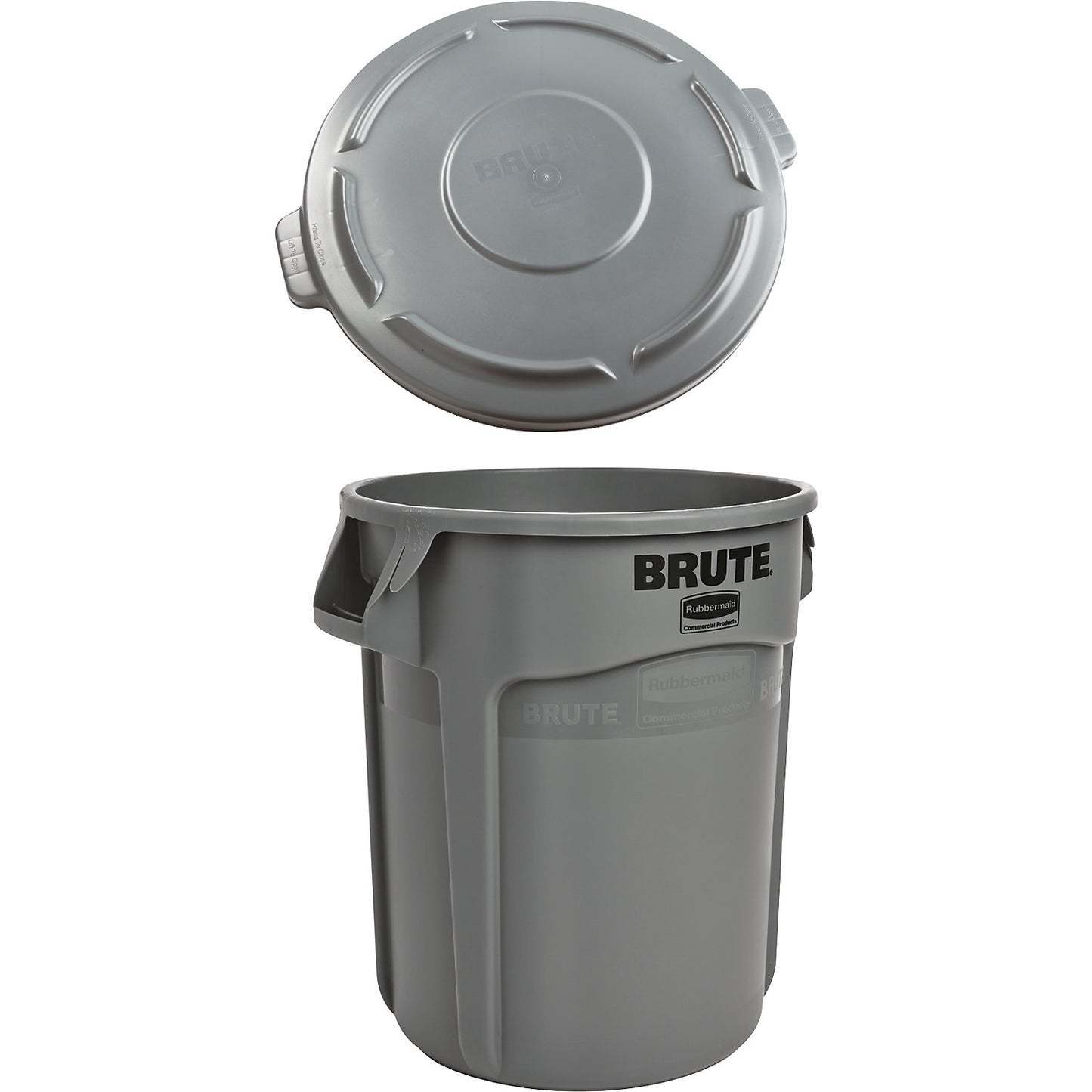 BRUTE® universal container with round lid, capacity 75 l, grey.