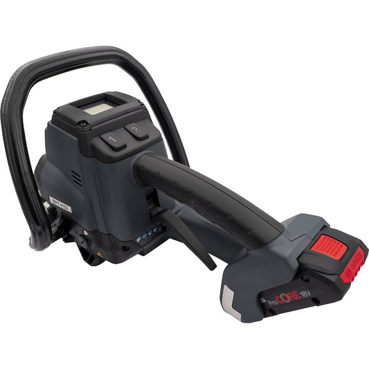 Rechargeable strapping tool for steel strapping, fully automatic, 19 - 25 mm, for 25 mm tape width.