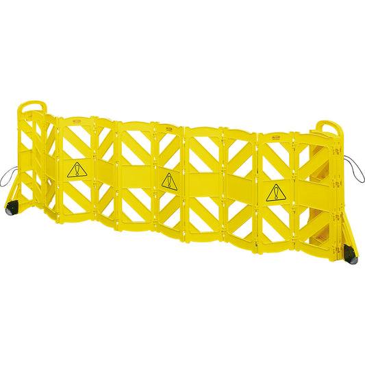 Barrier fence made of polyethylene, mobile, with 16 movable elements, collapsible.