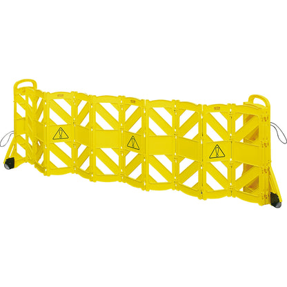 Barrier fence made of polyethylene, mobile, with 16 movable elements, collapsible, pack of 2.
