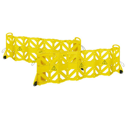 Barrier fence made of polyethylene, mobile, with 16 movable elements, collapsible, pack of 2.