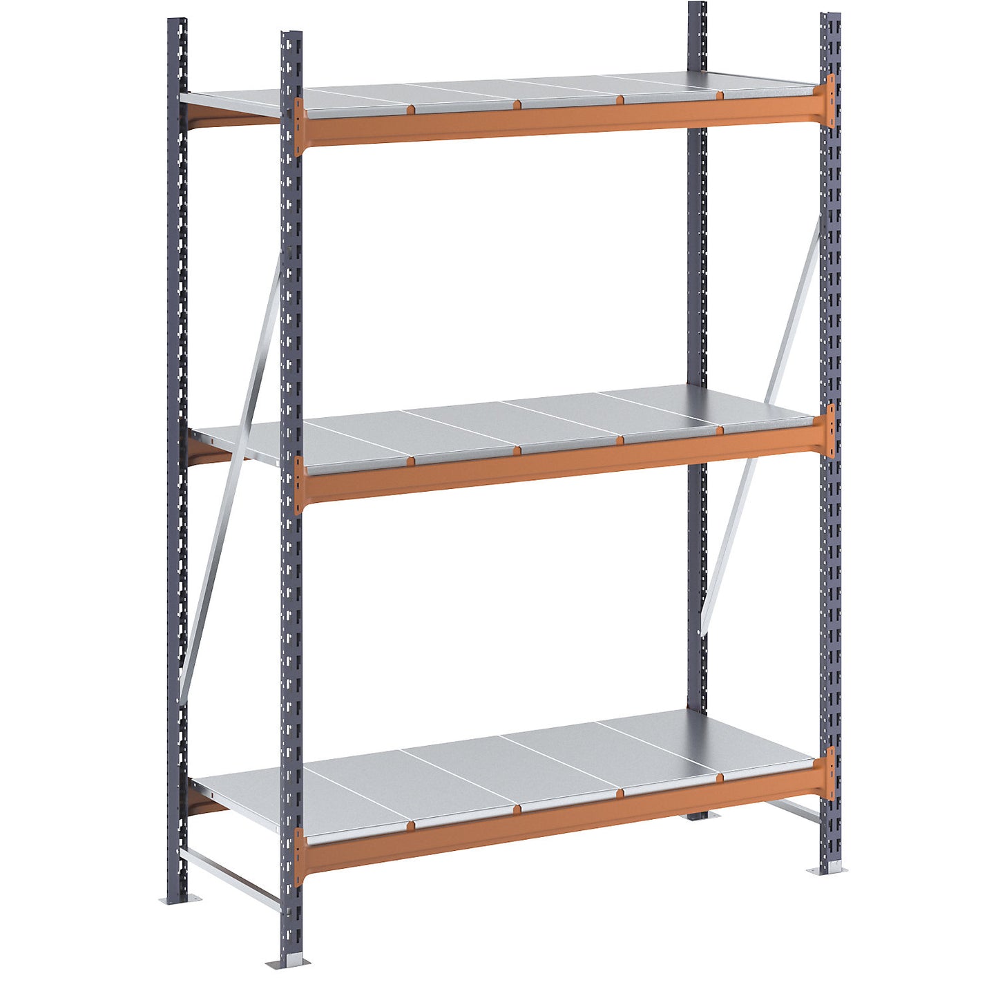 Wide span shelving unit, max. bay load 6000 kg, HxWxD 2000 x 1448 x 600 mm, standard shelf unit.