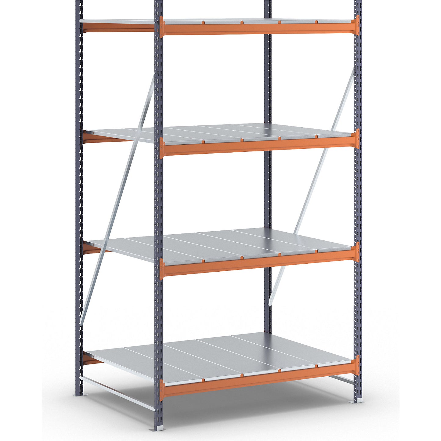 Wide span shelving unit, max. bay load 6000 kg, HxWxD 2500 x 1448 x 1100 mm, standard shelf unit.