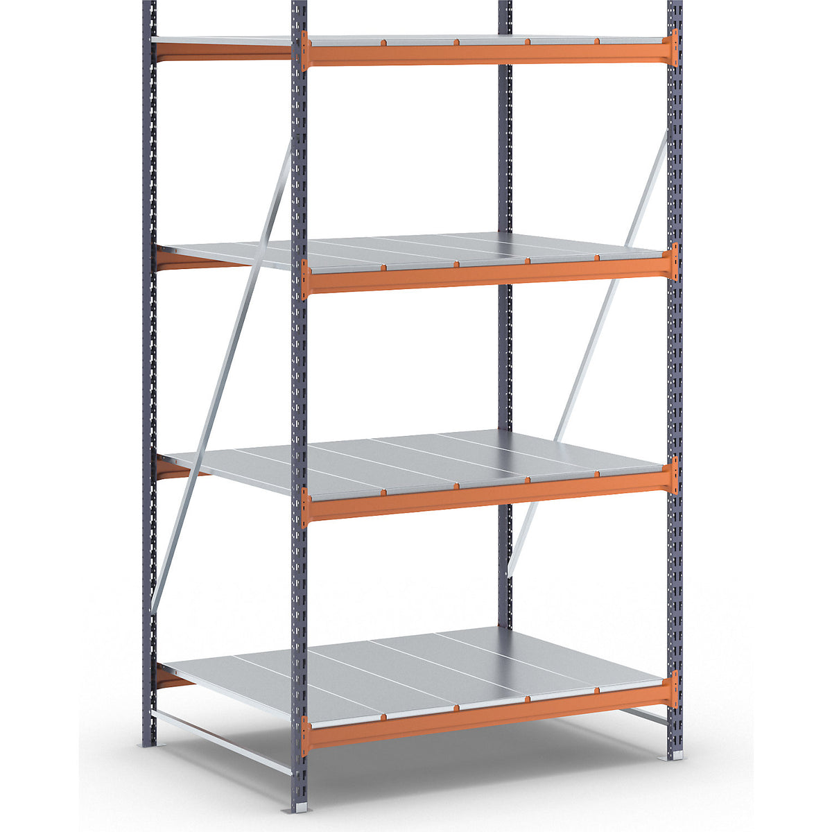 Wide span shelving unit, max. bay load 6000 kg, HxWxD 2500 x 1448 x 1100 mm, standard shelf unit.