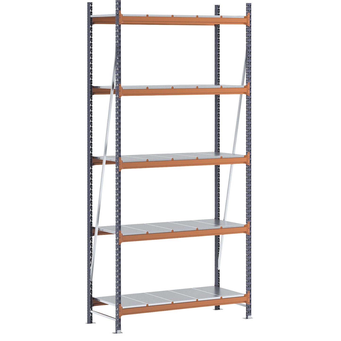 Wide span shelving unit, max. bay load 6000 kg, HxWxD 3000 x 1448 x 600 mm, standard shelf unit.