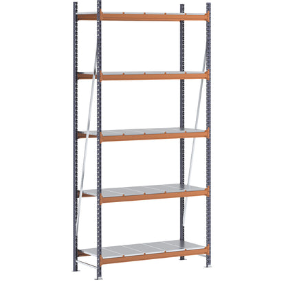 Wide span shelving unit, max. bay load 6000 kg, HxWxD 3000 x 1448 x 600 mm, standard shelf unit.
