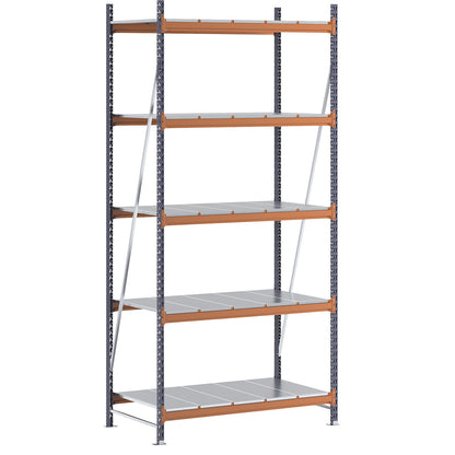 Wide span shelving unit, max. bay load 6000 kg, HxWxD 3000 x 1448 x 800 mm, standard shelf unit.