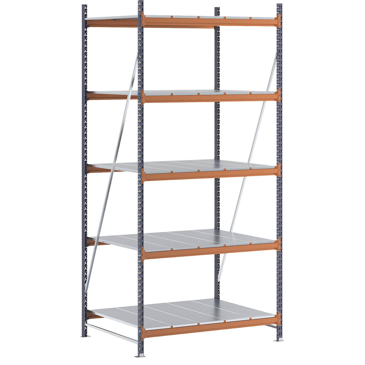 Wide span shelving unit, max. bay load 6000 kg, HxWxD 3000 x 1448 x 1100 mm, standard shelf unit.