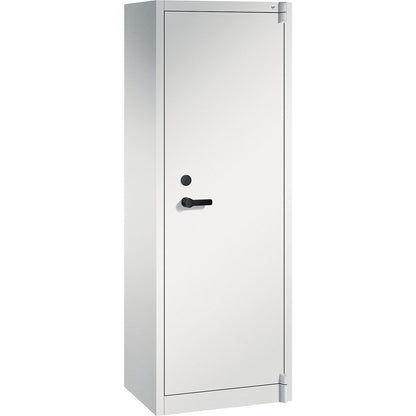 Certos fire protection cupboard, height 1950 mm, DIN 4102 compliant, W 646 mm, light grey.