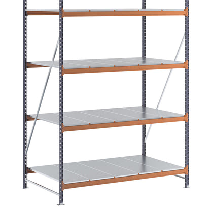 Wide span shelving unit, max. bay load 6000 kg, HxWxD 2500 x 1923 x 1100 mm, standard shelf unit.