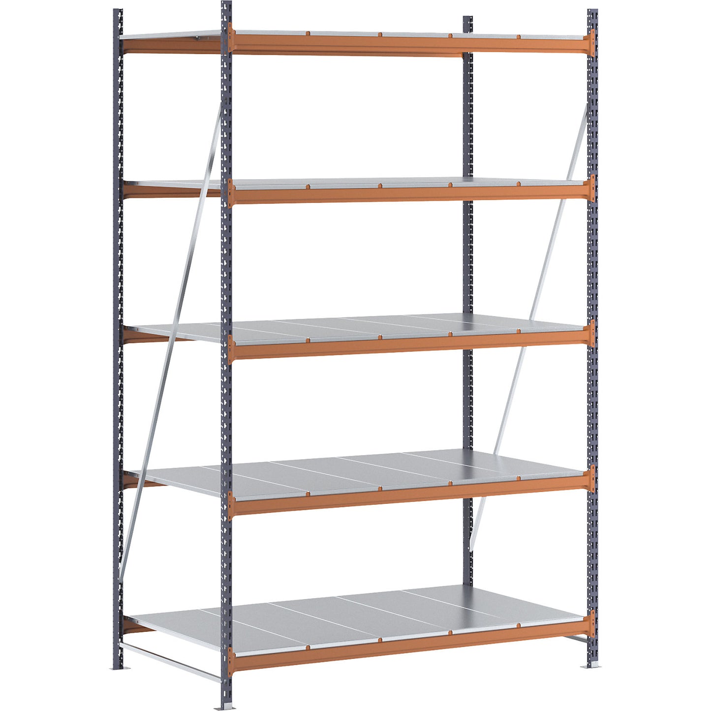 Wide span shelving unit, max. bay load 6000 kg, HxWxD 3000 x 1923 x 1100 mm, standard shelf unit.