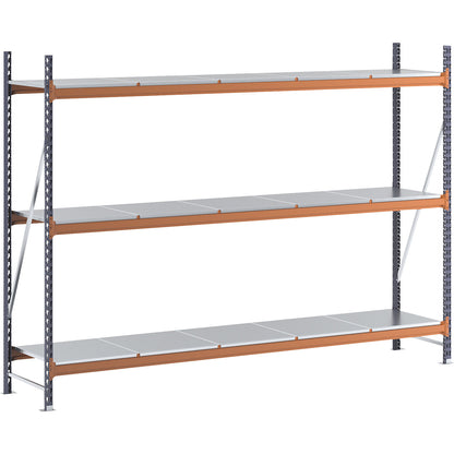 Wide span shelving unit, max. bay load 6000 kg, HxWxD 2000 x 2798 x 600 mm, standard shelf unit.