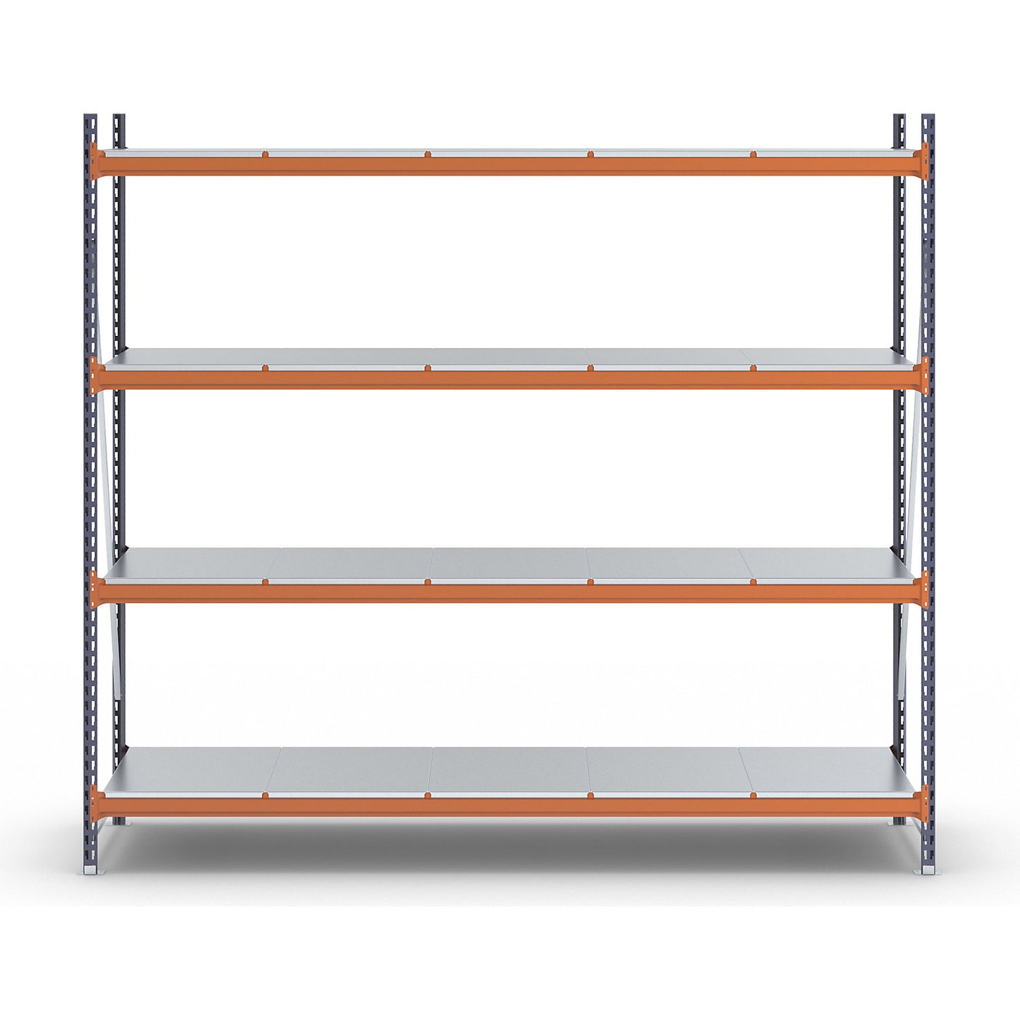 Wide span shelving unit, max. bay load 6000 kg, HxWxD 2500 x 2798 x 800 mm, standard shelf unit.