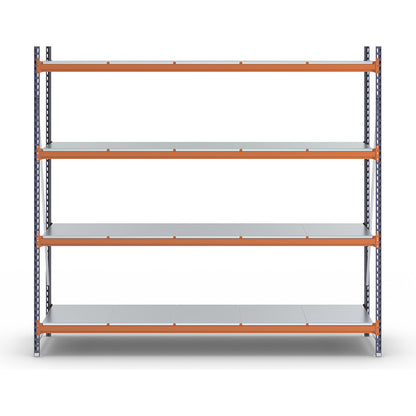 Wide span shelving unit, max. bay load 6000 kg, HxWxD 2500 x 2798 x 800 mm, standard shelf unit.