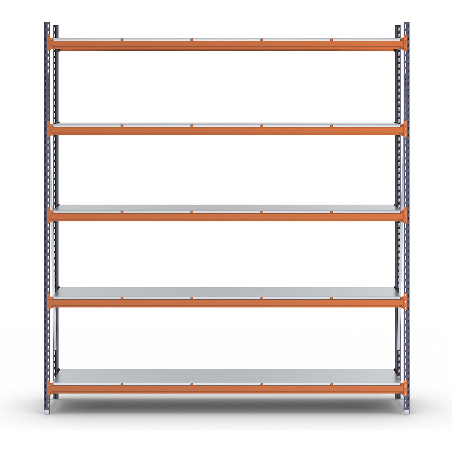 Wide span shelving unit, max. bay load 6000 kg, HxWxD 3000 x 2798 x 600 mm, standard shelf unit.