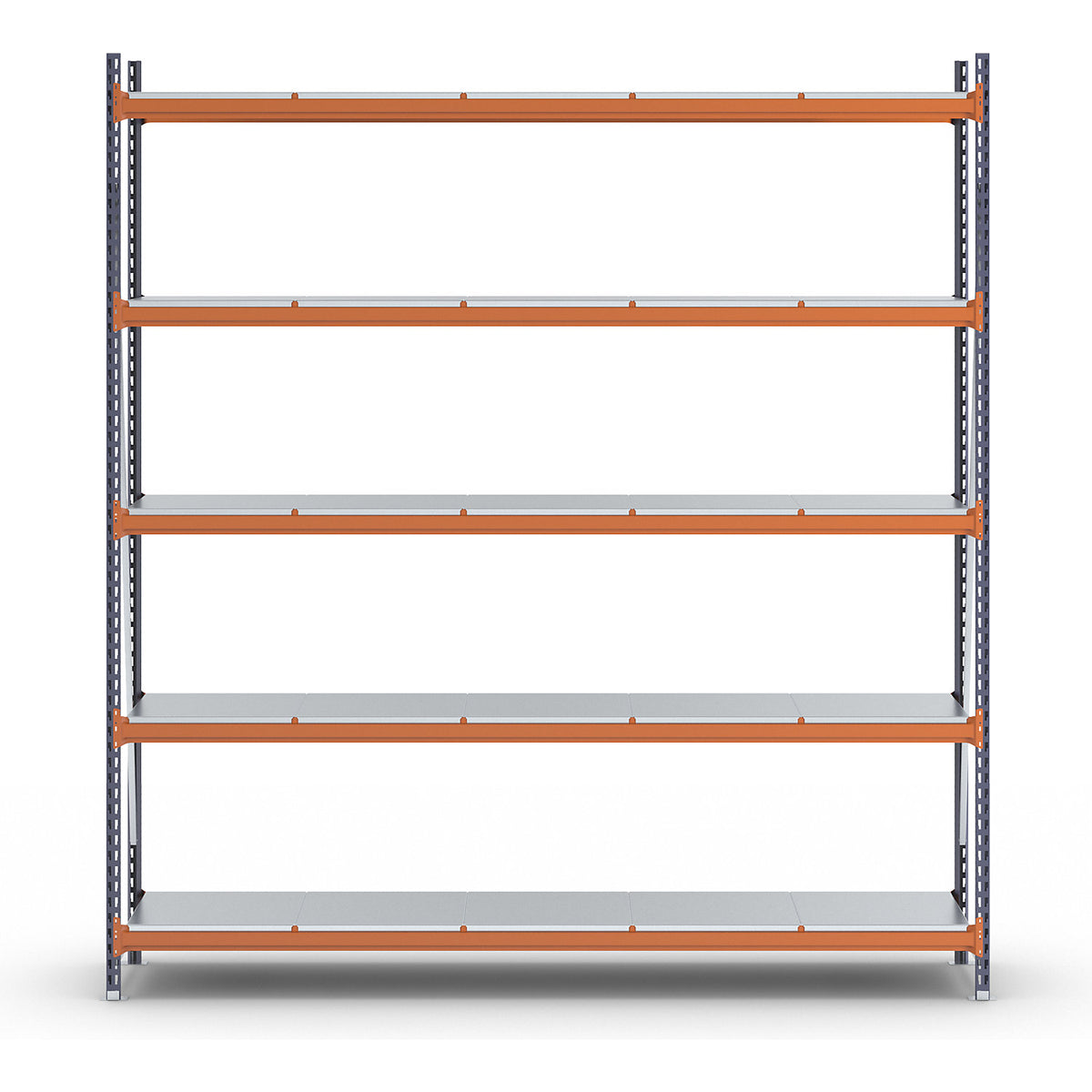 Wide span shelving unit, max. bay load 6000 kg, HxWxD 3000 x 2798 x 600 mm, standard shelf unit.