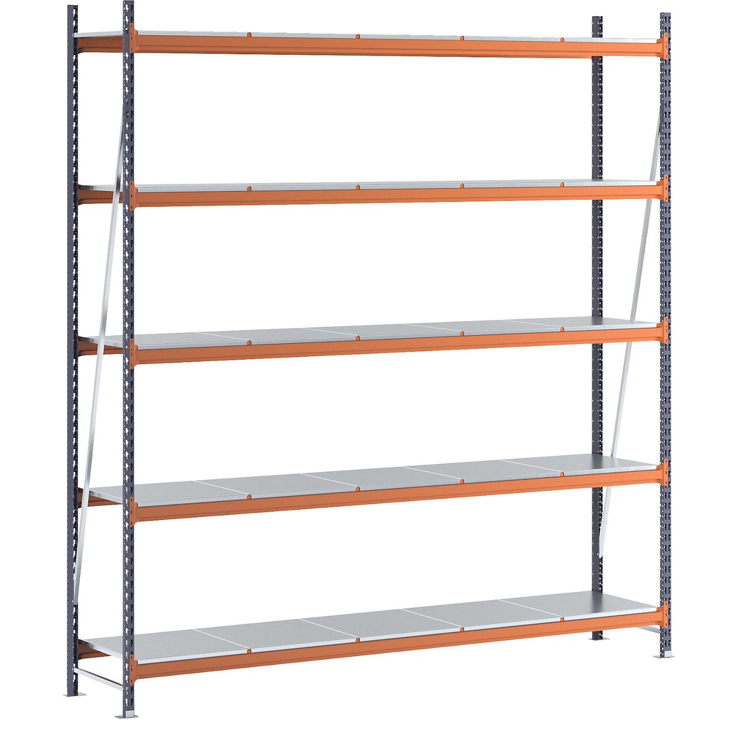 Wide span shelving unit, max. bay load 6000 kg, HxWxD 3000 x 2798 x 600 mm, standard shelf unit.