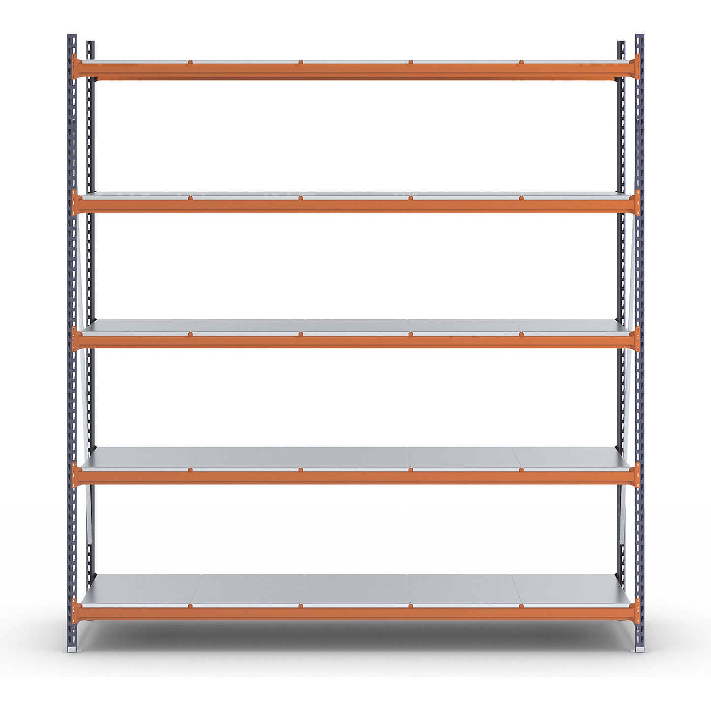 Wide span shelving unit, max. bay load 6000 kg, HxWxD 3000 x 2798 x 800 mm, standard shelf unit.