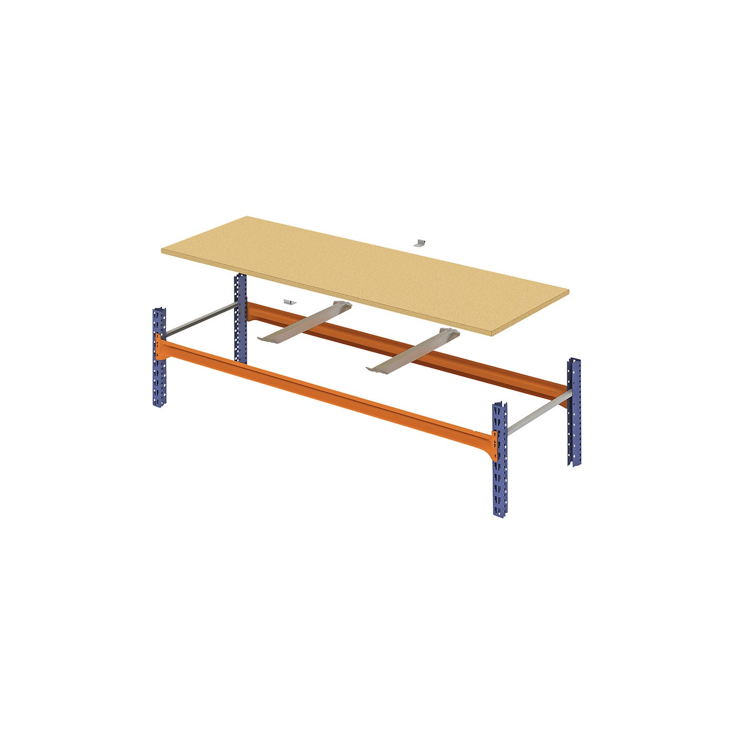 Shelf for wide span shelving units, with moulded chipboard, WxD 2700 x 1100 mm.