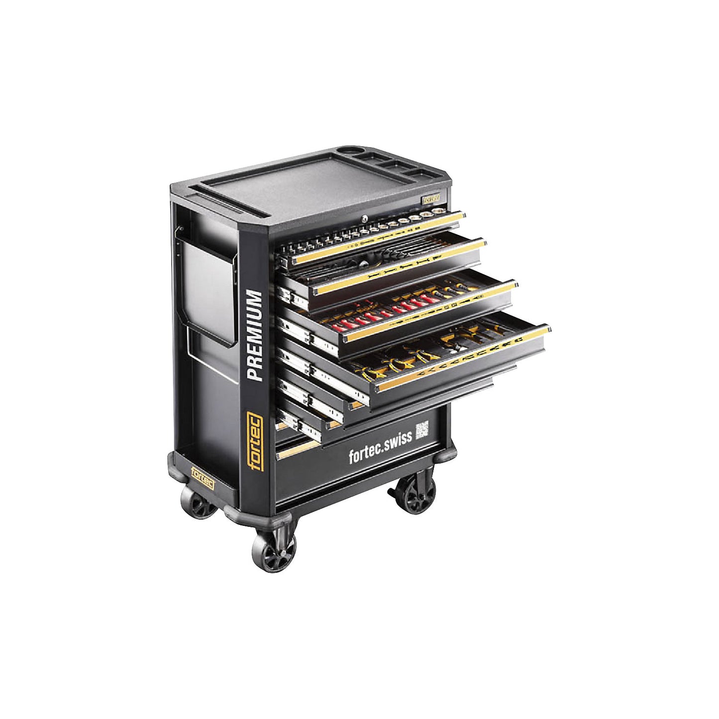 PREMIUM workshop trolley, filled, includes 706 tools, HxWxD 1030 x 750 x 475 mm.