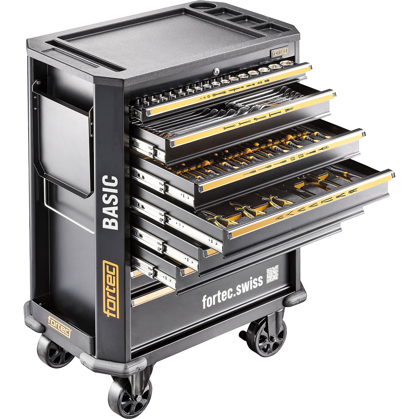 Workshop trolley BASIC, includes 434 tools, HxWxD 1030 x 750 x 475 mm.