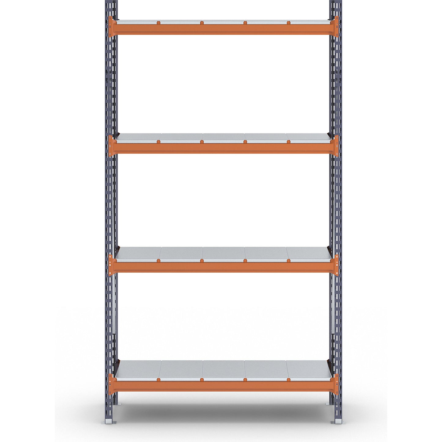 Wide span shelving unit, max. bay load 1600 kg, with steel sheet shelves, HxWxD 2500 x 1400 x 500 mm, standard shelf unit.
