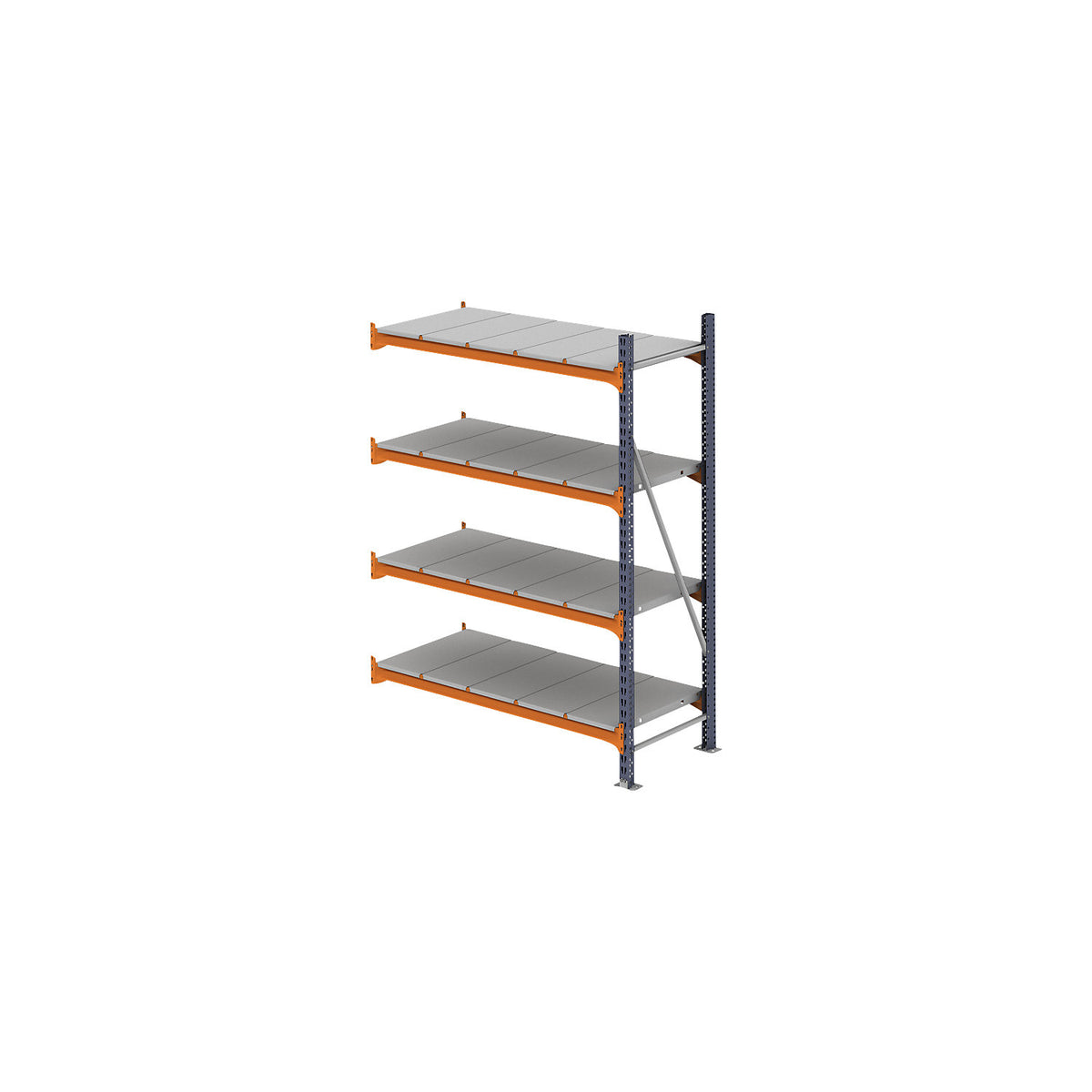 Wide span shelving unit, max. bay load 6000 kg, HxWxD 2500 x 2749 x 600 mm, extension shelf unit.