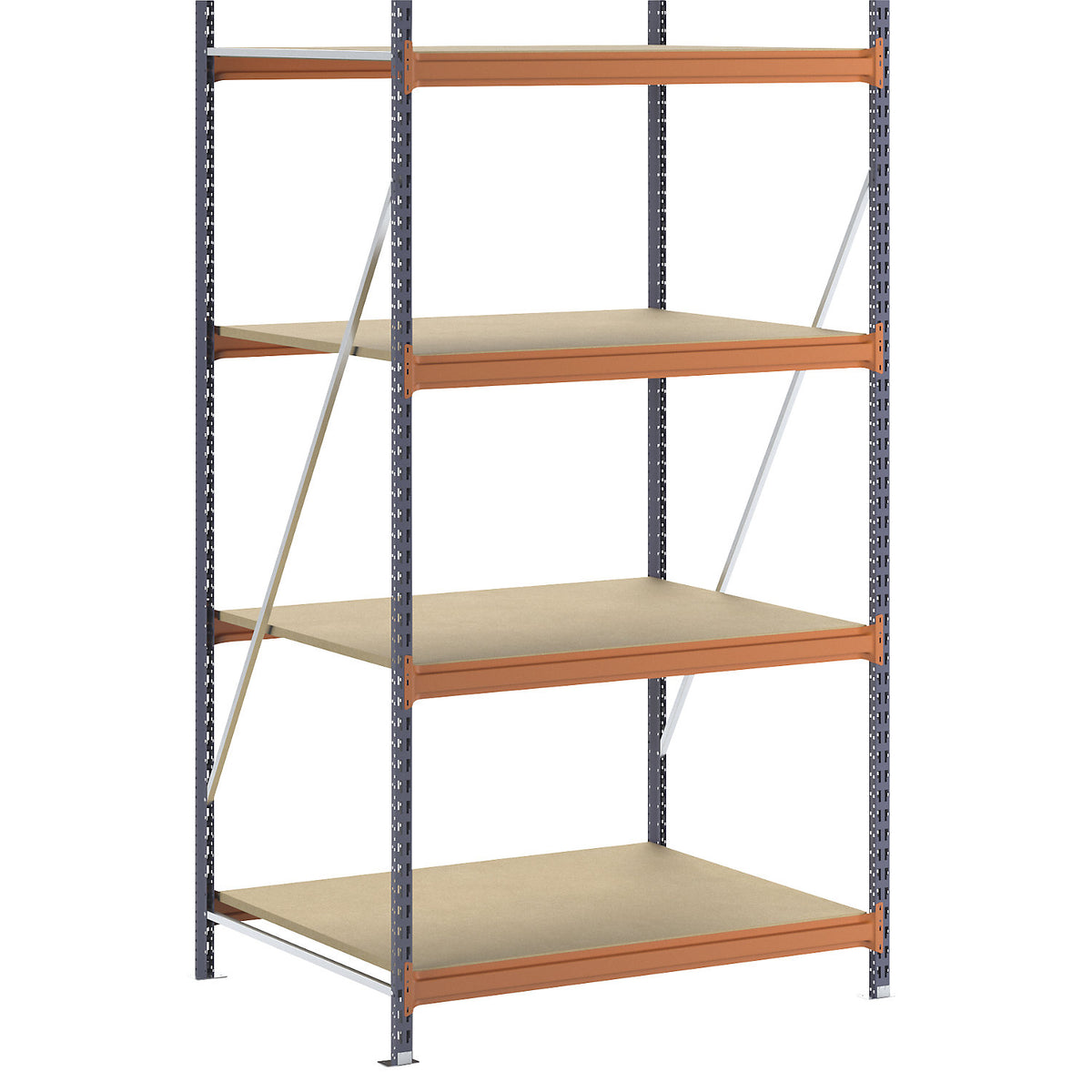 Wide span shelving unit, max. bay load 4000 kg, HxWxD 2500 x 1448 x 1100 mm, standard shelf unit.