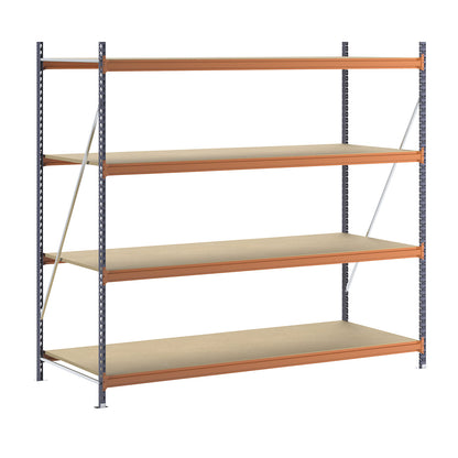 Wide span shelving unit, max. bay load 4000 kg, HxWxD 2500 x 2798 x 1100 mm, standard shelf unit.