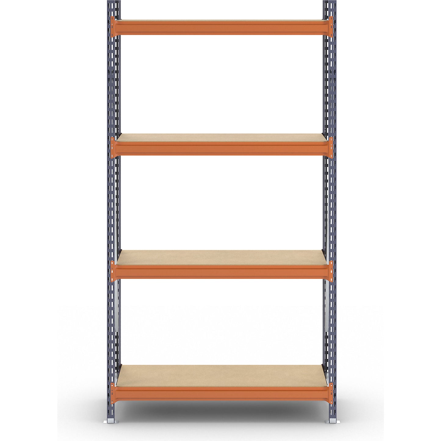 Wide span shelving unit, max. bay load 1600 kg, with moulded chipboard, HxWxD 2500 x 1400 x 600 mm, standard shelf unit.