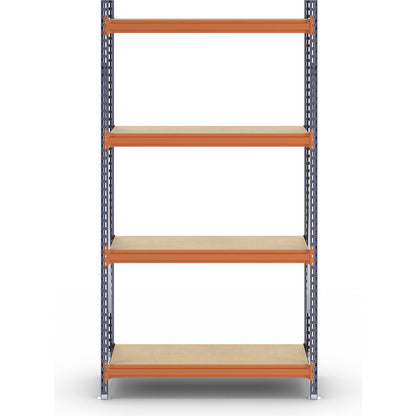 Wide span shelving unit, max. bay load 1600 kg, with moulded chipboard, HxWxD 2500 x 1400 x 600 mm, standard shelf unit.
