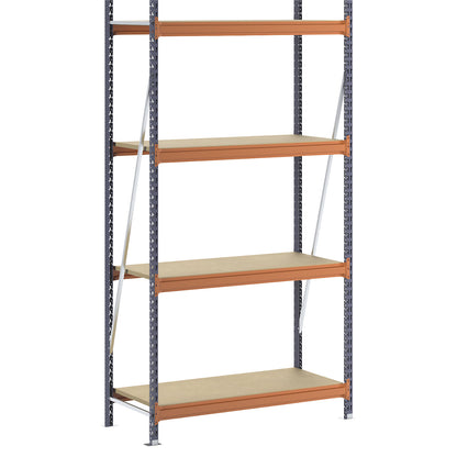 Wide span shelving unit, max. bay load 1600 kg, with moulded chipboard, HxWxD 2500 x 1400 x 600 mm, standard shelf unit.