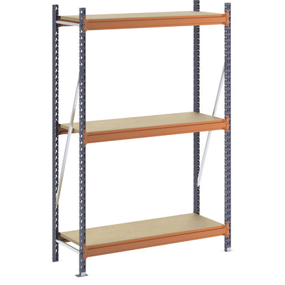 Wide span shelving unit, max. bay load 1600 kg, with moulded chipboard, HxWxD 2000 x 1400 x 500 mm, standard shelf unit.