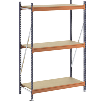 Wide span shelving unit, max. bay load 1600 kg, with moulded chipboard, HxWxD 2000 x 1400 x 600 mm, standard shelf unit.