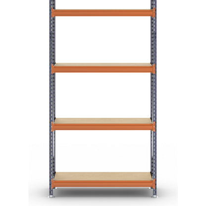 Wide span shelving unit, max. bay load 1600 kg, with moulded chipboard, HxWxD 2500 x 1400 x 500 mm, standard shelf unit.