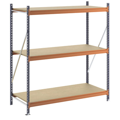 Wide span shelving unit, max. bay load 1600 kg, with moulded chipboard, HxWxD 2000 x 1900 x 800 mm, standard shelf unit.