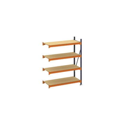 Wide span shelving unit, max. bay load 1600 kg, with moulded chipboard, HxWxD 2500 x 1900 x 500 mm, extension shelf unit.